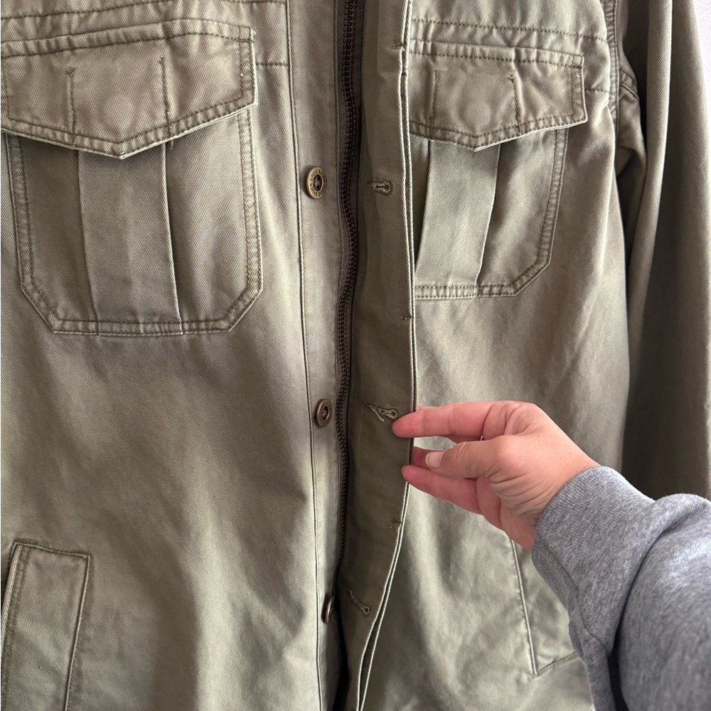 Eddie Bauer Field Chore Barn Utility Jacket Green Canvas Cotton Mens Size Large - Picture 4 of 6